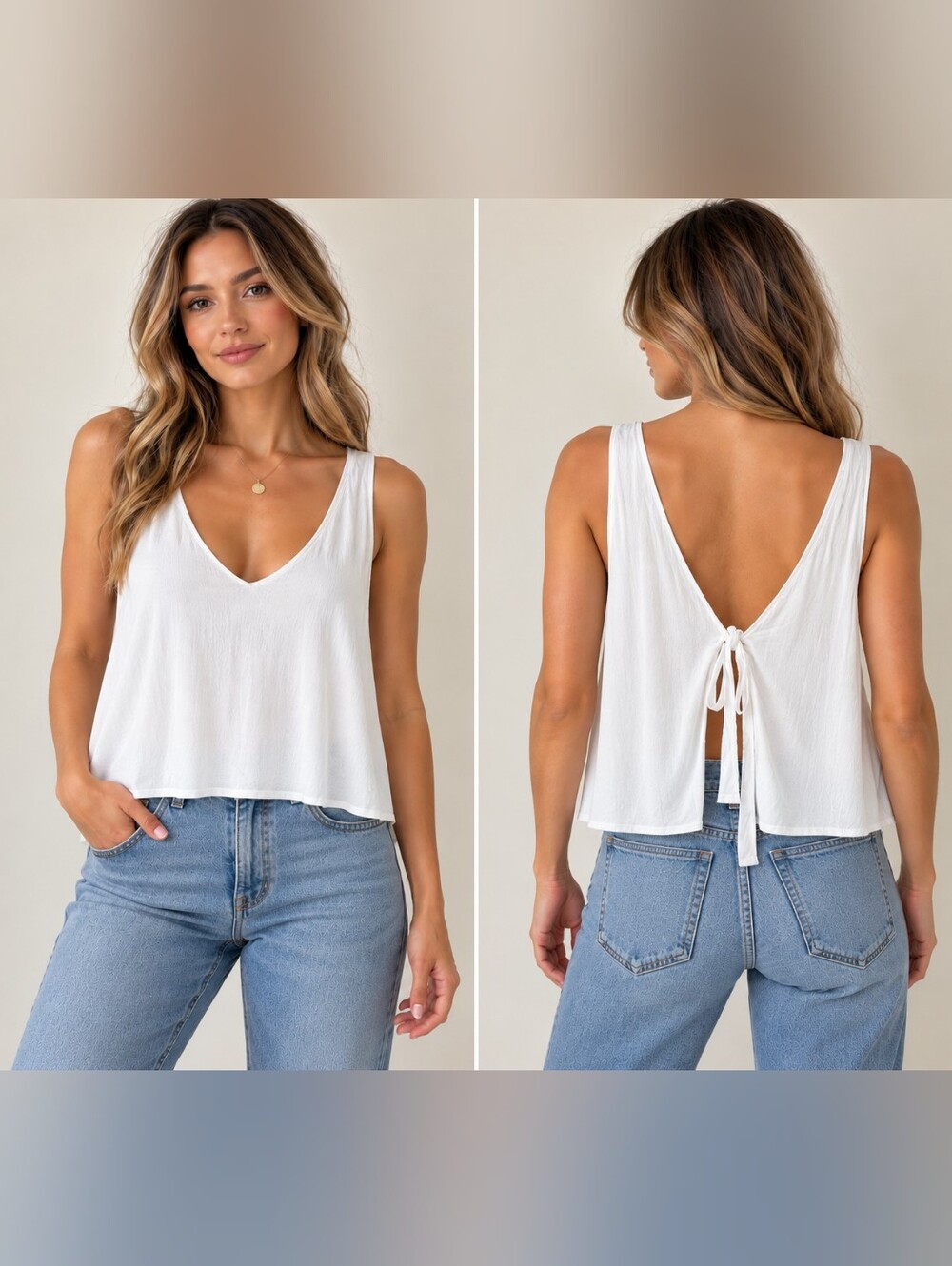 Wilfred Free White Tie-Back Sleeveless Top